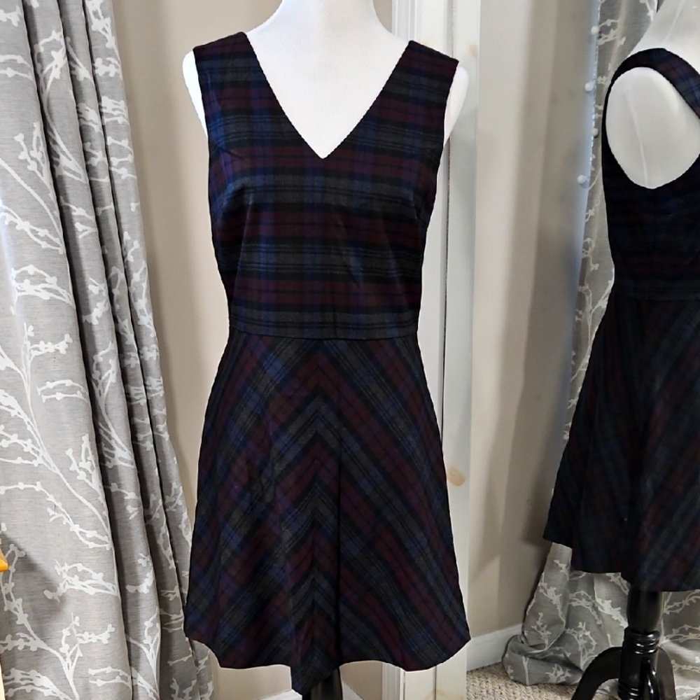 Banana Republic Factory Plaid Fit & Flare Dress